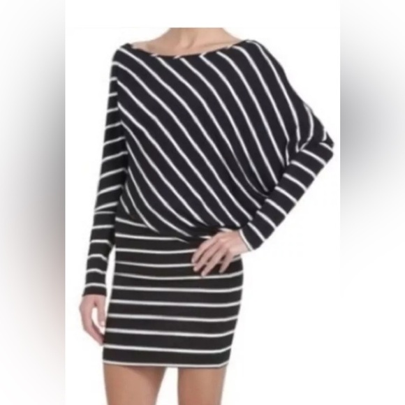 BCBG MaxAzria Black and White Striped dress Size XS - Picture 1 of 6